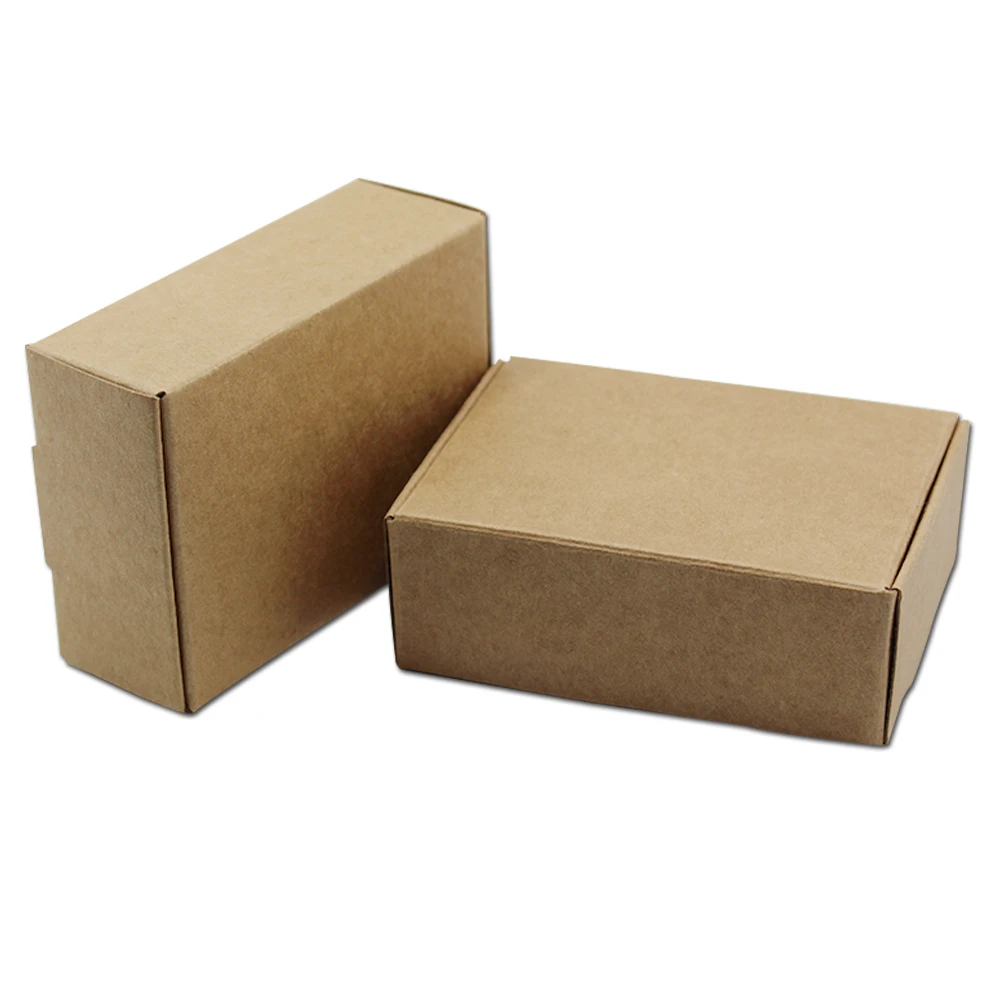 

8.5*6*3cm Brown Kraft Paper Box Gift Packaging Retail Package For Event Jewelry Rings Wedding Favor Candy Handmade Soap Packing