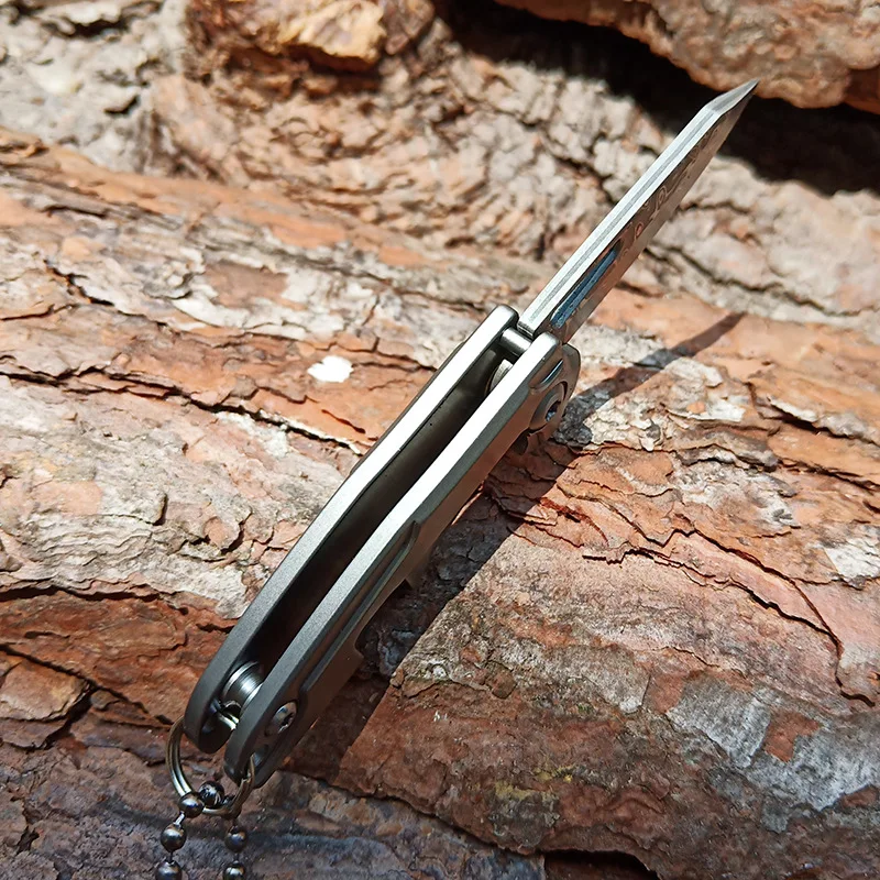 Тактический складной нож MAD BULL Titanium TC4 карманный клинок из дамасской стали с