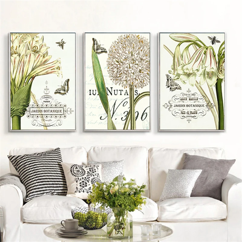 Цветочные картины HAOCHU в стиле ретро французский Париж Джардин ботаническая