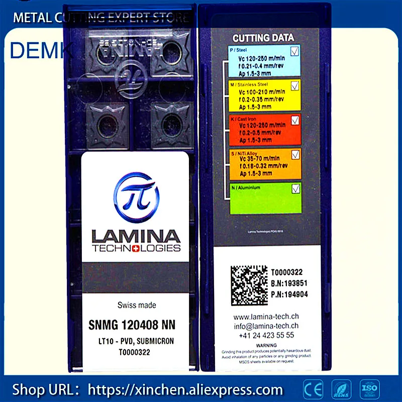 100% Оригинальный токарный станок SNMG120408NN LT10 LAMINA с ЧПУ твердосплавные лезвия 10 шт. |