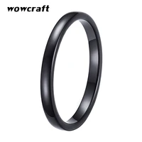 2mm womens black tungsten carbide polished classic engagement wedding band ring comfort fit