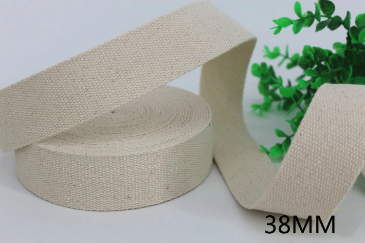 38mm 9 м/20/25/32/38/50 мм хлопок лямки для сумки ремень рюкзака полосы ленты ремень обвязки косая бейка - Цвет: 38mm