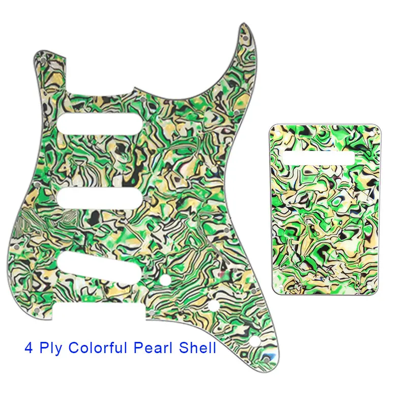 Colorful Pearl Shell Запчасти для гитары Pleroo-для США \ Мехико Fd Stratocaster 72' 11 Отверстие для винта Стандарт St& задняя пластина царапина пластина Многоцветный выбор - Цвет: Colorful Pearl Shell