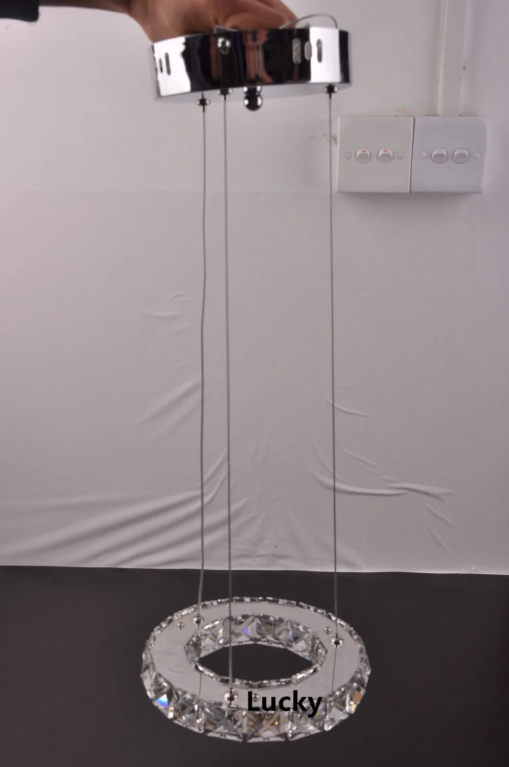 Серебряное кольцо с кристаллом светодиодный Люстра хрустальная