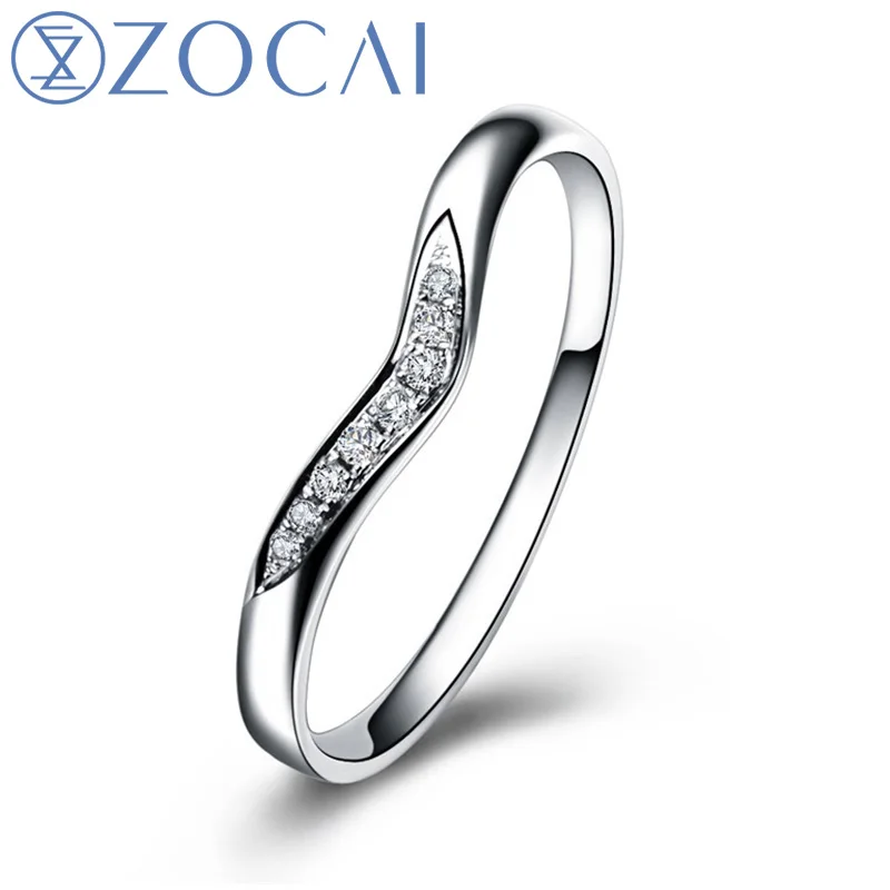 Брендовое обручальное кольцо ZOCAI из 100% натурального бриллианта 0 02 карата белого