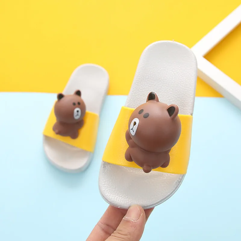 grey Милые летние детские тапочки на плоской подошве; chinelo; шлепанцы с героями мультфильмов; zapatillas bebe; уличные тапочки для маленьких девочек; terlik; водные сандалии - Цвет: grey