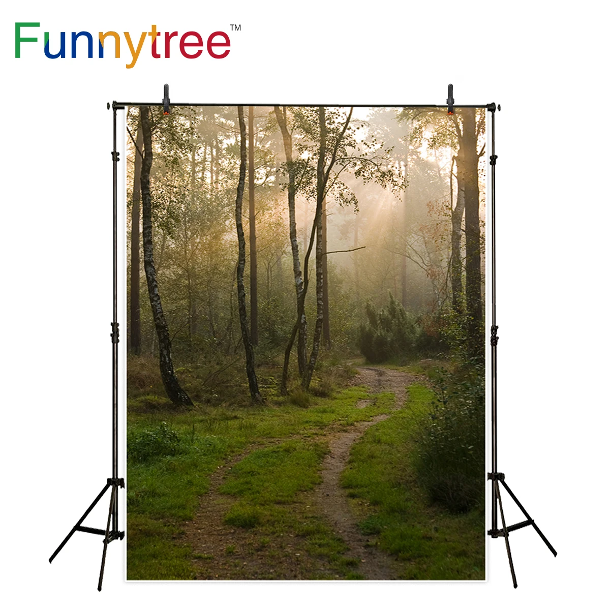 Фоны для фотосъемки Funnytree лесная дорожка дерево раннее утром фон фотостудии