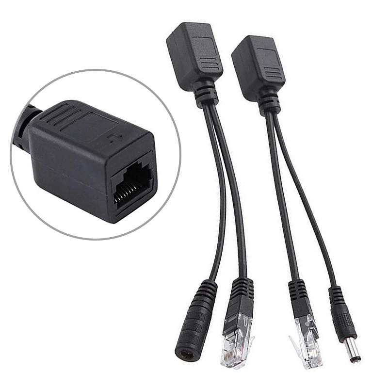 2 шт. Пассивный адаптер PoE RJ45 Power Over Ethernet LAN DC|Компьютерные кабели и разъемы| |