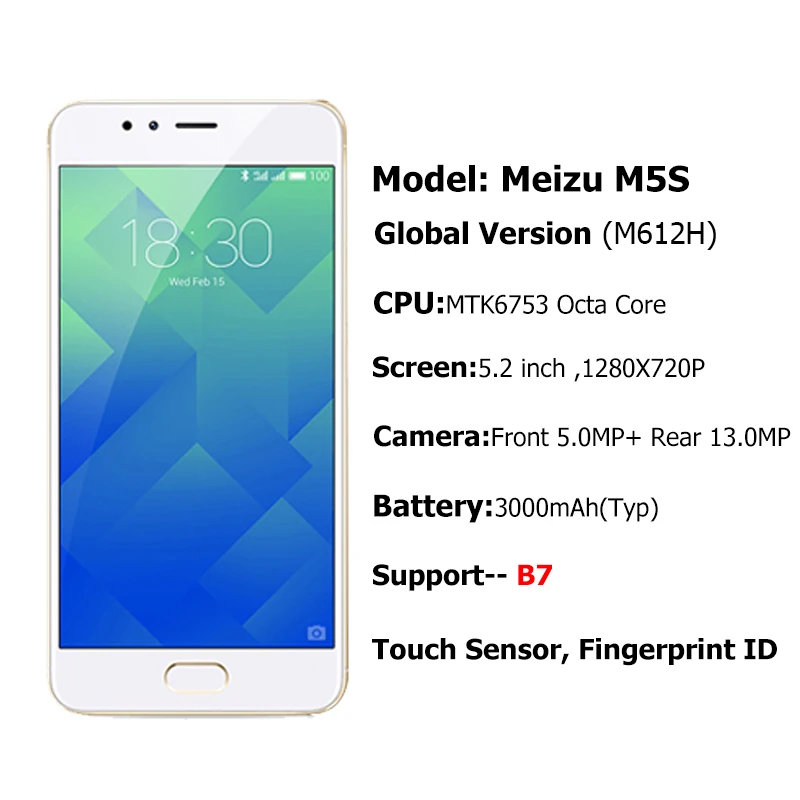 Официальная глобальная версия Meizu M5s 3 ГБ 16 мобильный телефон mt6753 восемь ядер 5 2