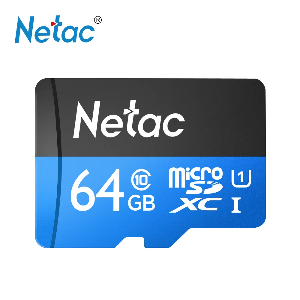 Карта памяти Netac P500 класс 10 64 ГБ Micro SDXC TF высокоскоростное хранение данных до 80 Мб/с