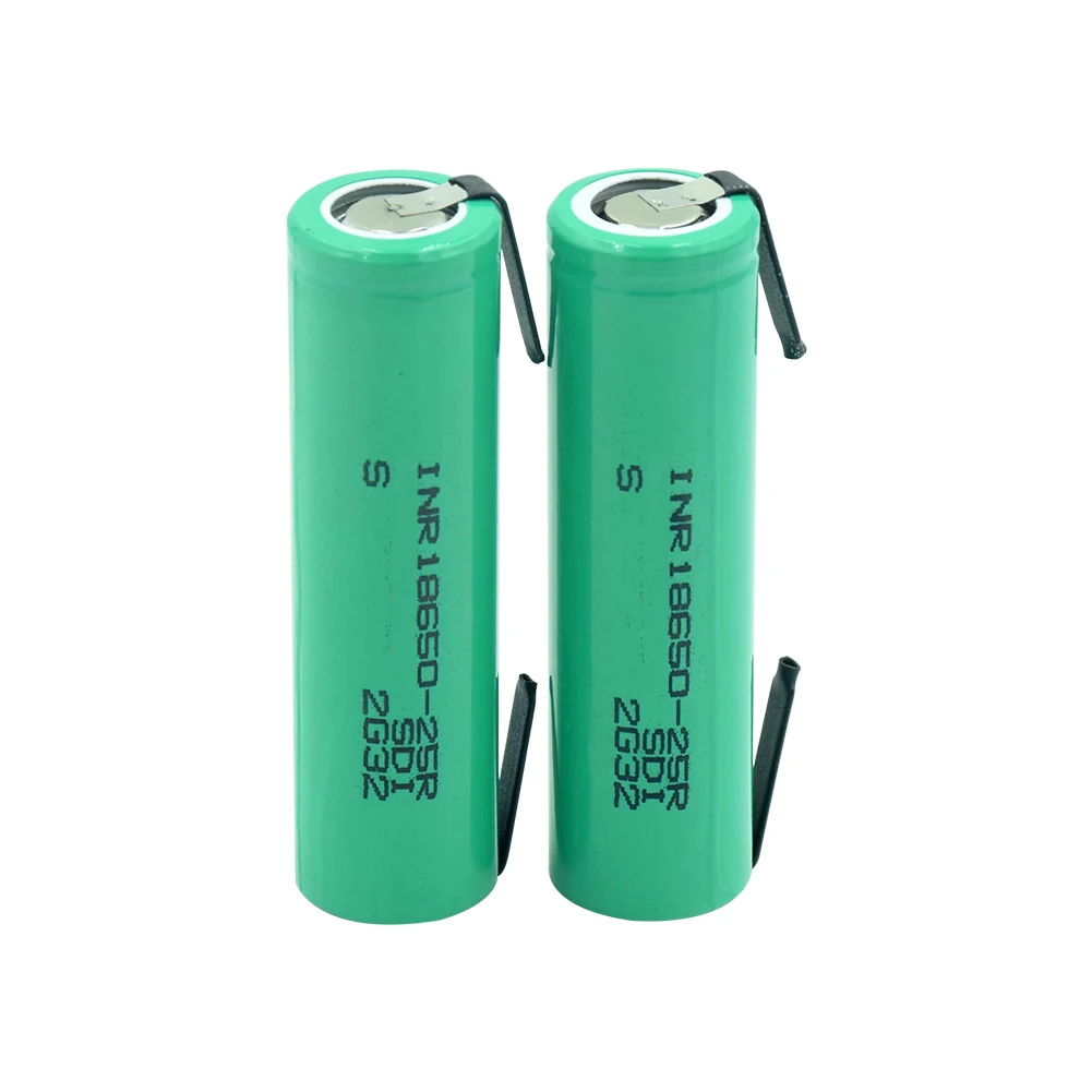 2 pieces 1/2/4 шт. 3,7 V 2500 мА/ч, INR 18650-25R 20A разрядки 18650 литий-ионный батареи для Е-сигарета электронная сигарета фонарь Мощность банка - Цвет: 2 pieces