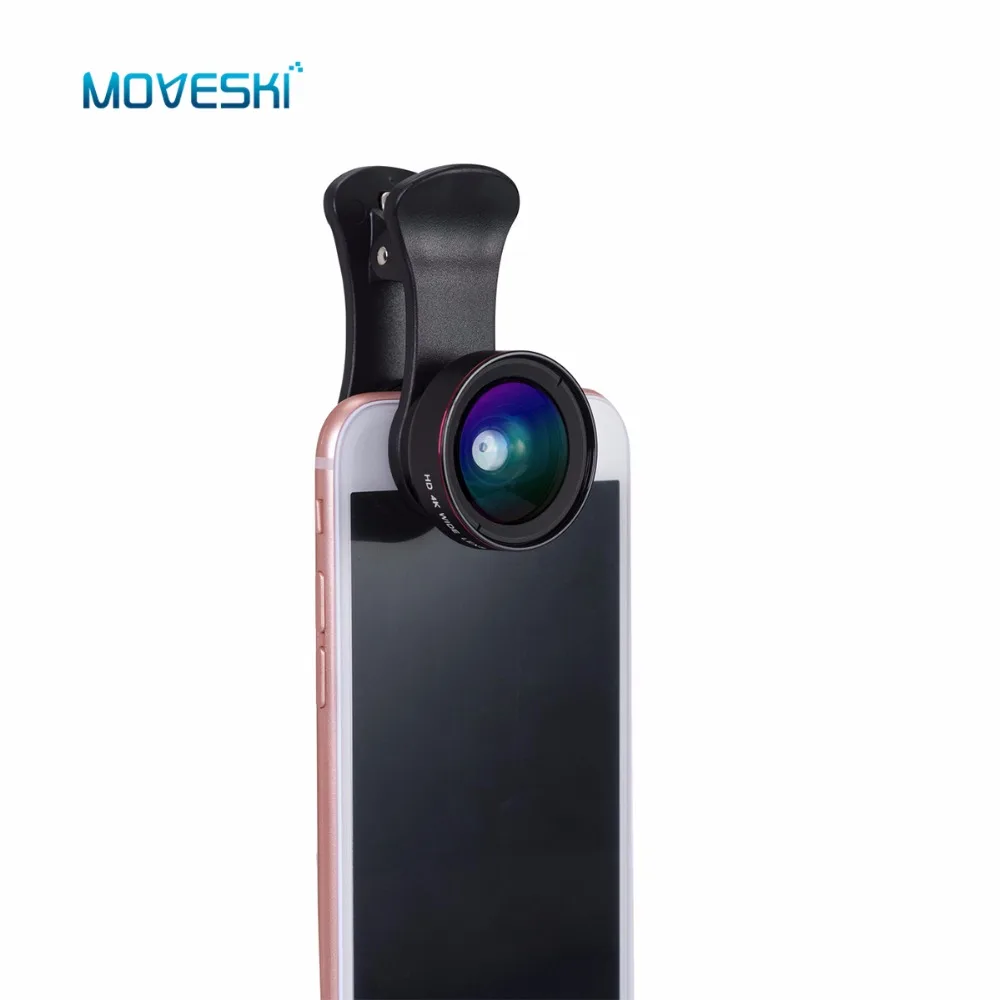 Moveski HL016 сотового телефона набор объектива 2-в-1 Широкий формат 4 K HD макрообъектив