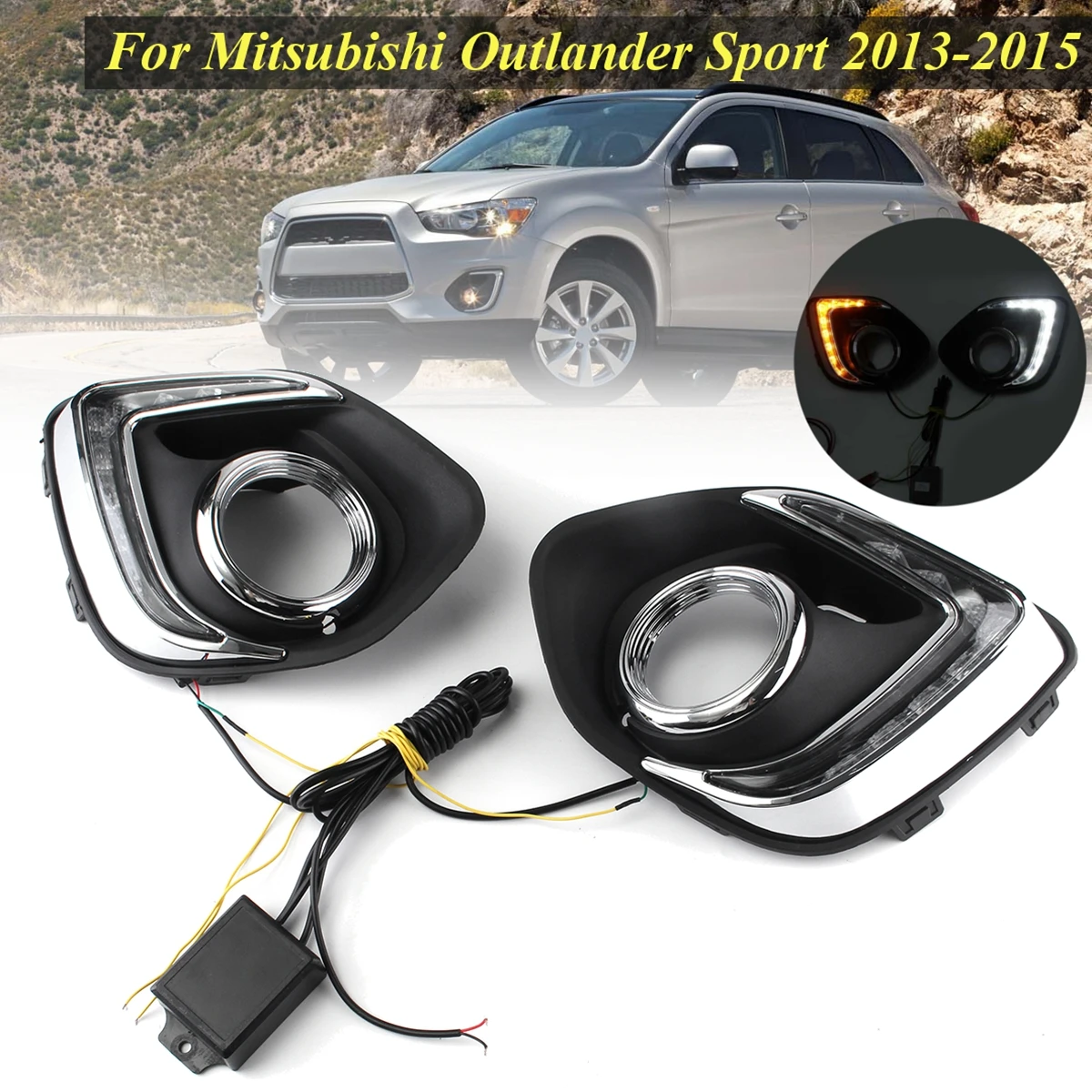 Спереди светодиодный DRL для Mitsubishi RVR ASX Outlander Sport 2013 бег светильник s дневные Дневной светильник 12v светодиодные лампы авто-Стайлинг светильник