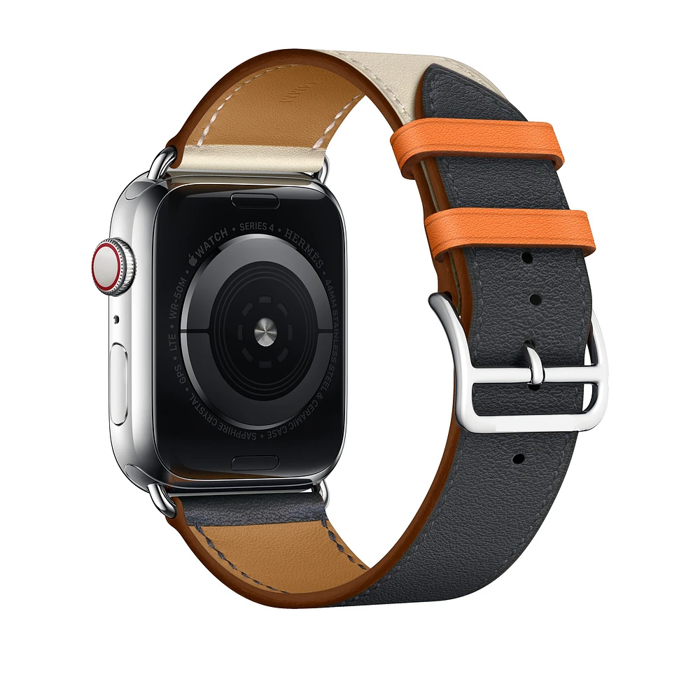Ремешок хохлатый кожаный для Apple Watch band 5 4 44 мм 40 браслет iwatch series 3/2/1 42 38 | Наручные
