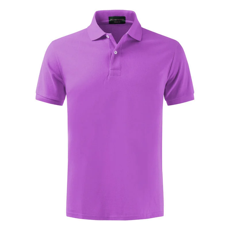 Purple Большие размеры, XS-4XL, высокое качество, лето, мужские рубашки поло с коротким рукавом, хлопок, одноцветные, повседневные, с отворотом, футболки, мужские топы - Цвет: Purple