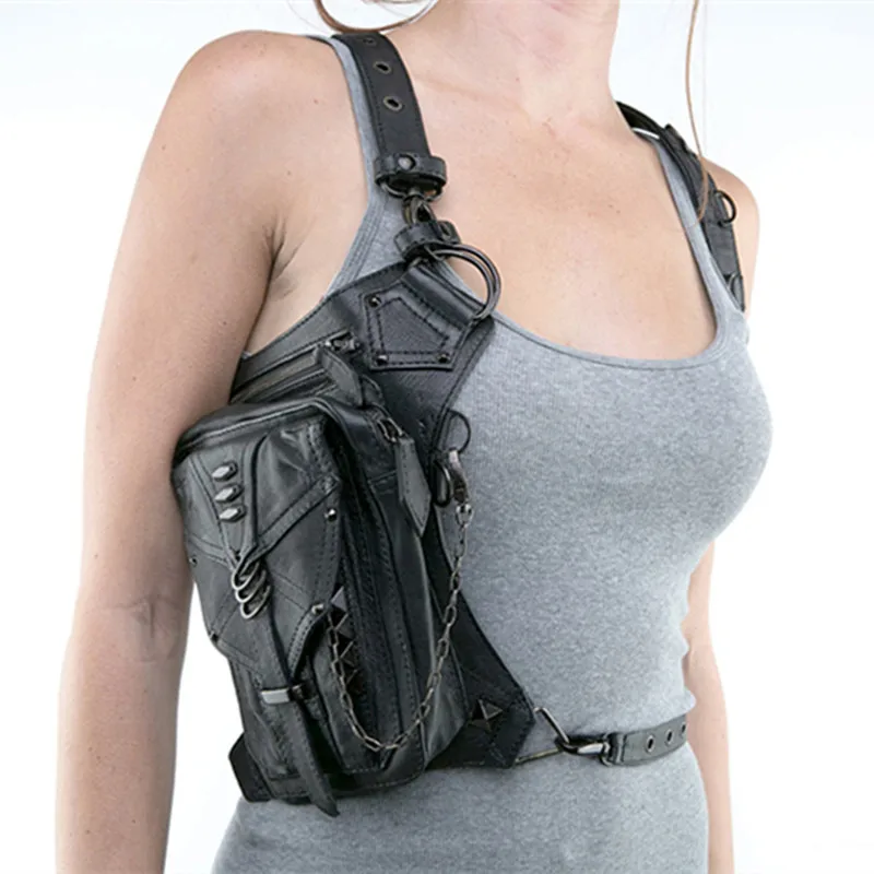 Сумки стимпанк облегающая кобура защищенный кошелек на плечо кожаная женская