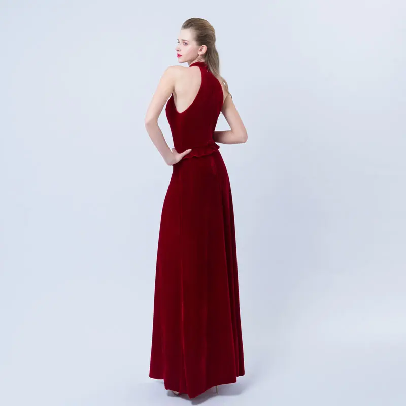 FADISTEE Новое поступление сексуальные велюровые Длинные вечерние платья