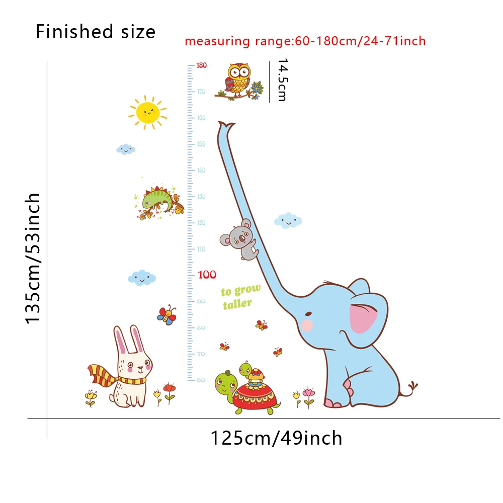 Слон Животное высота измерительная линейка детский сад детская комната съемные