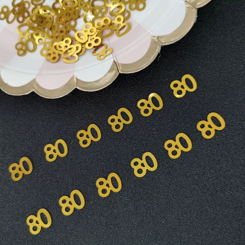 15 г номер 80 Конфетти Для украшения стола 80-летие празднование украшение для торжества Confetit блестки DIY вечерние поставки 833 шт