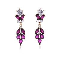 shining crystal rhinestone inlaid stud earrings golden flower design stud earrings vintage jewelry for women 2018 new