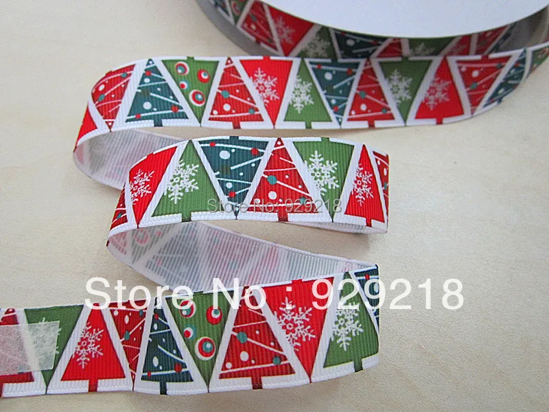 10 ярдов партия 7/8 дюймов 22 мм 626078 Рождественская елка печатная grosgrain лента|printed