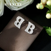 hibride mini a z pendientes iniciales letter earrings cute silver color jewelry creative gifts for women girls earring e 458