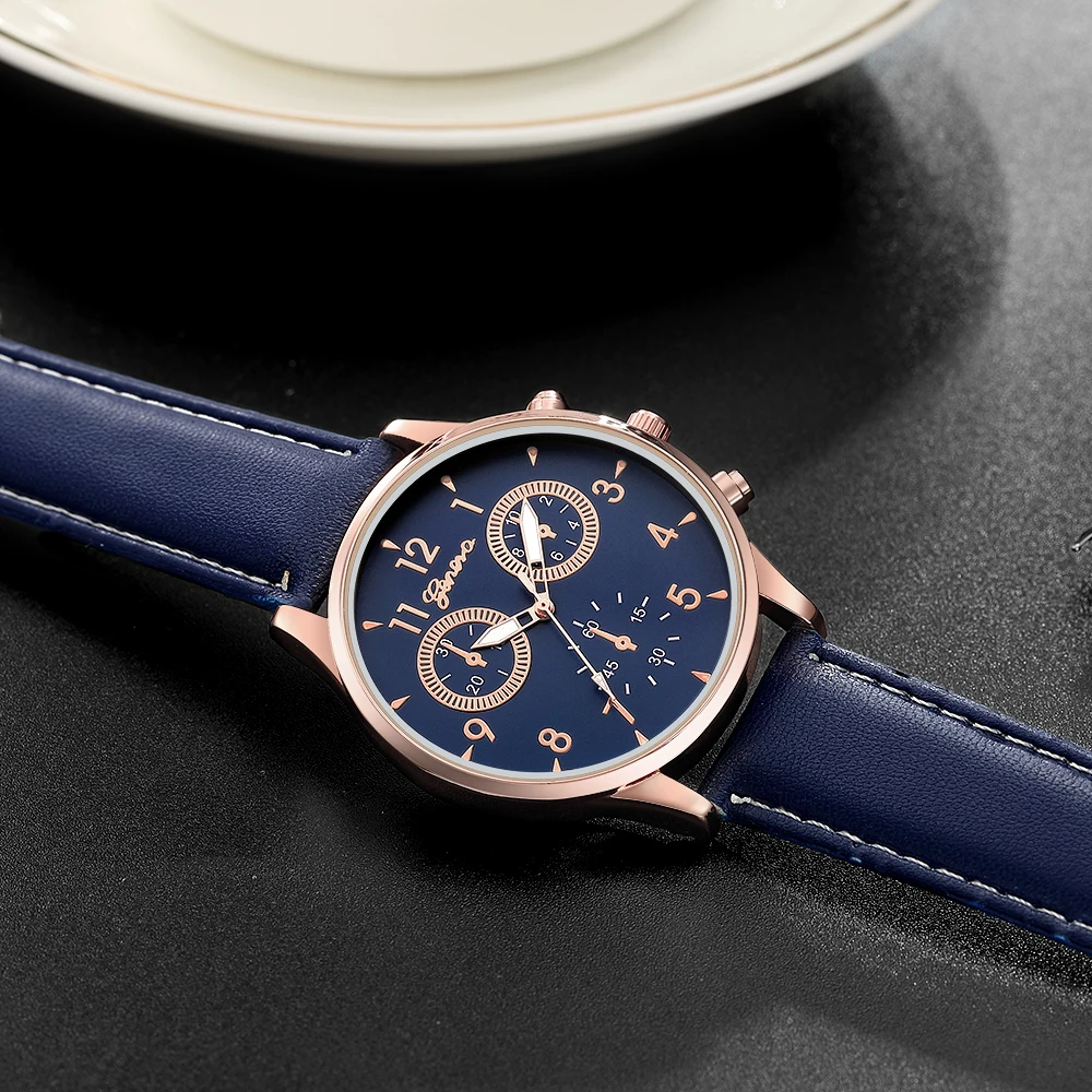 Роскошные мужские часы от лучшего бренда кварцевые наручные с кожаным ремешком