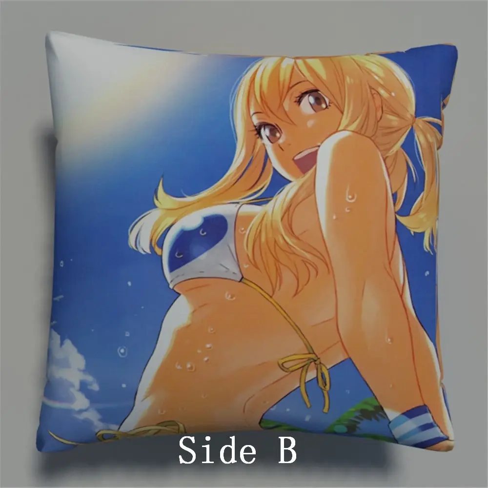 Чехол с изображением Феи хвоста Люси из аниме двухсторонняя подушка обнимающая