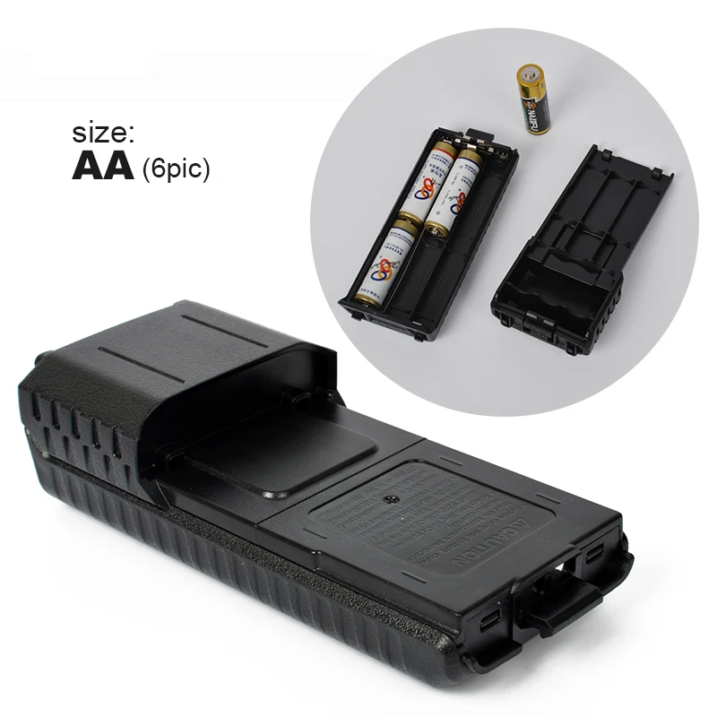 2017 Baofeng UV-5R Extended Battery Case 6 * AA Расширенный 5R батареи Дело Box портативный