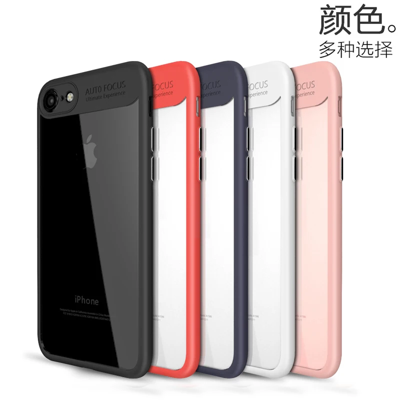 Роскошь для iphone 8 Plus оригинальной PC + силиконовая прозрачная задняя крышка iPhone X
