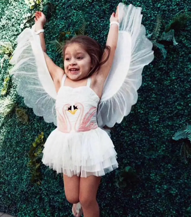 2019 Erapinky Princess Dress For Girls Angel Flamingo Party Removable Swan Wings Birthday Costume Kids Clothes | Тематическая