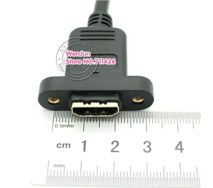 

2pcs/lot High Quality HDMI Extension Cable Female to Female With Screw Panel Mount with ear 30cm 60cm 1M