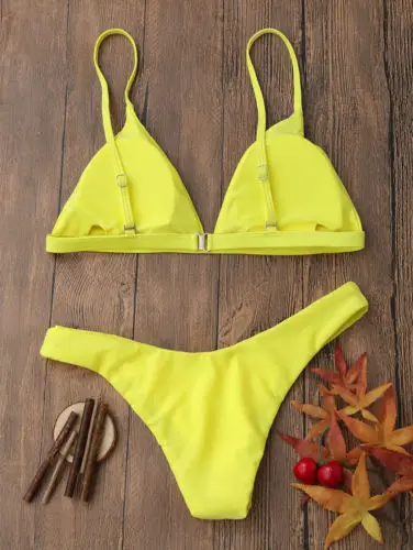 Пикантные Для женщин купальник бикини набор бандаж с эффектом пуш ап бюстгальтер