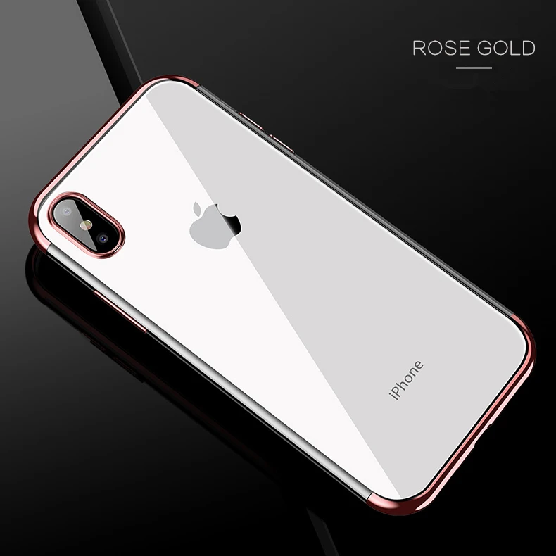 Роскошный прозрачный чехол для iPhone X XS Max XR ультра-тонкий прозрачный Блестящий Мягкий ТПУ чехол для iPhone XS XR задняя крышка