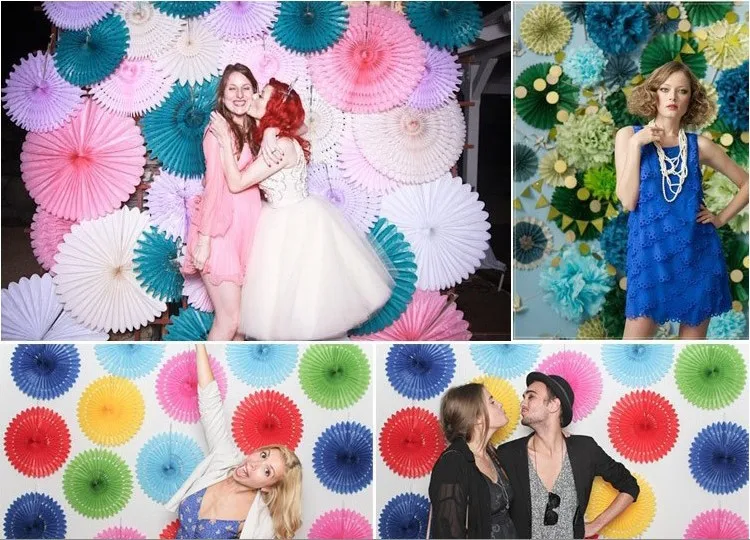 Свадебные Висячие ткани вентиляторы с розочками Флюгеры Fiesta Радуга вечерние