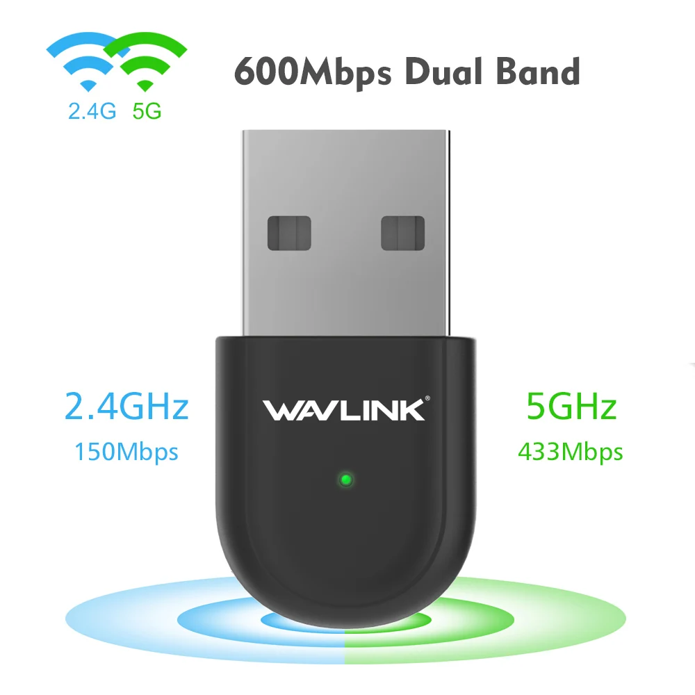 Wavlink Mini USB WiFi адаптер 600 Мбит/с беспроводная сетевая карта wifi USB WPS IEEE802.11b/g/n для Windows XP/Vista/7/8/8,1/10 MAC OS