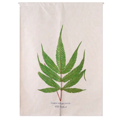 Тропические Зеленые растения лист занавес Monstera Pteridium Telopea Noren льняная дверь кухня для спальни Гостиная японский гобелен