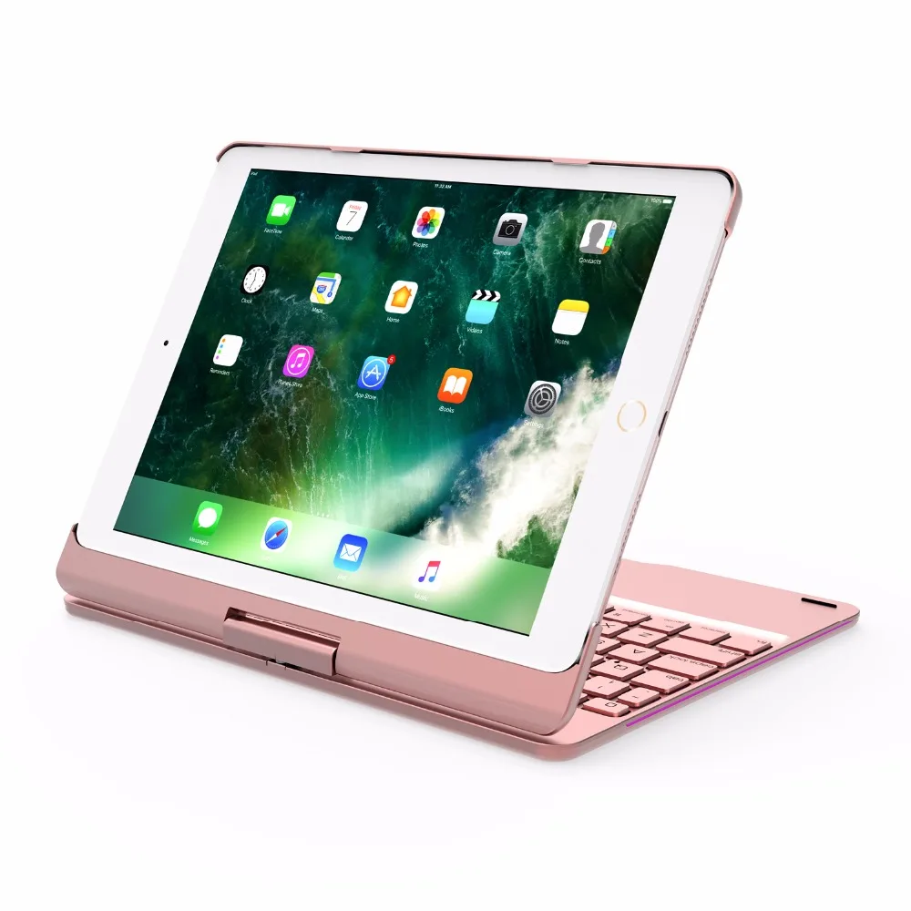 Беспроводная Bluetooth алюминиевая клавиатура чехол для IPAD Air 1 2 PRO 9 7 &quot10 5&quot дюймов 360