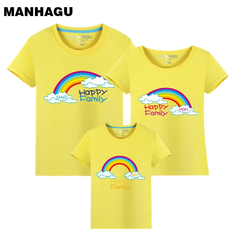 Семейные комплекты коллекция 2017 года новые летние хлопковые футболки для отдыха