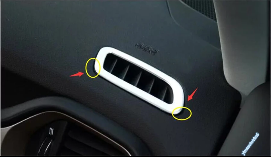 Lapetus Кондиционер AC Outlet Vent Cover Trim 2 шт. подходит для Jeep Renegade 2015 2016 2017 2018 2019 2020 ABS авто