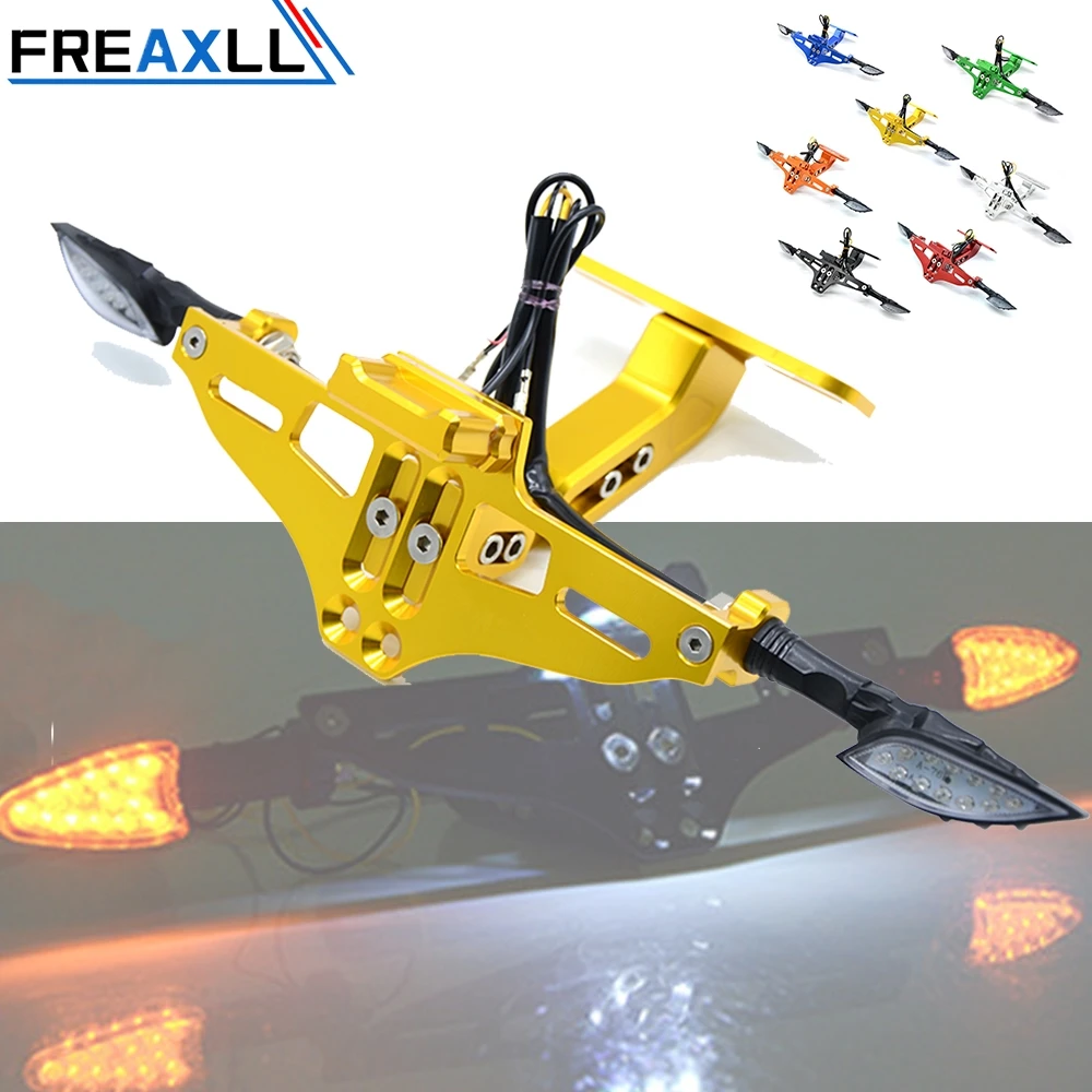 

For YAMAHA MT07 FZ07 MT 07 MT09 MT 09 MT-09 YZF R1 R6 R3 Motorcycle Fender Bracket License Plate Light Stand LED Signal Light