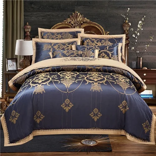 bedding set 1 Хлопок Плоский/простыня натяжная простыня роскошный сатин жаккард пододеяльник набор постельного белья Queen King комплект постельного белья parure de lit ropa de cama - Цвет: bedding set 1