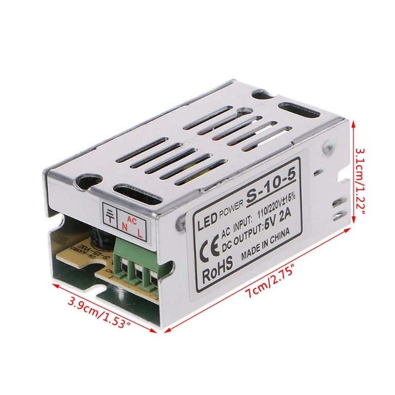 AC110-220V DC 5V 2A драйвер импульсного источника питания Трансформаторы 50/60 Гц |