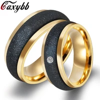 gold color matte frost couple ring fashion lovers wedding engagement ring jewelry for his and hers accessories