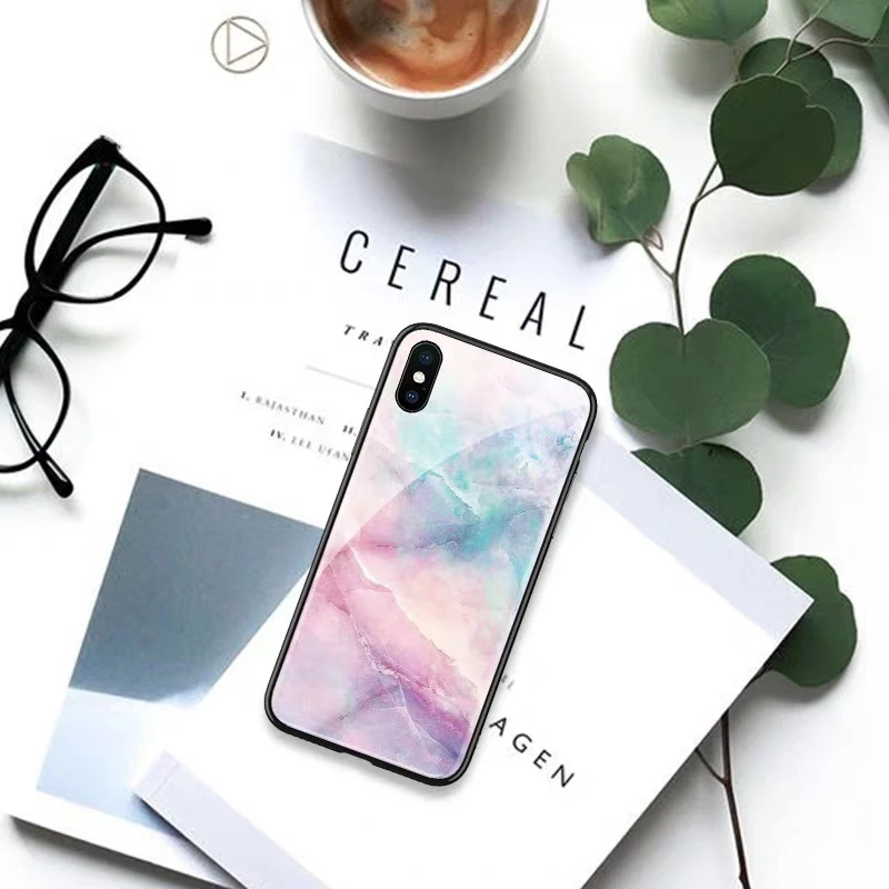 Стеклянный чехол для телефона с мраморным камнем iphone 6 7 8 6s xs max 5 se X XS XR Plus |