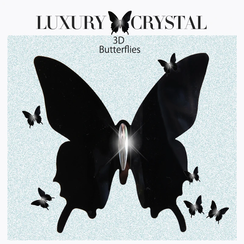 1 компл. моделирование кристалл алмаза бабочки цветы 3D Стекло окна стены Стикеры
