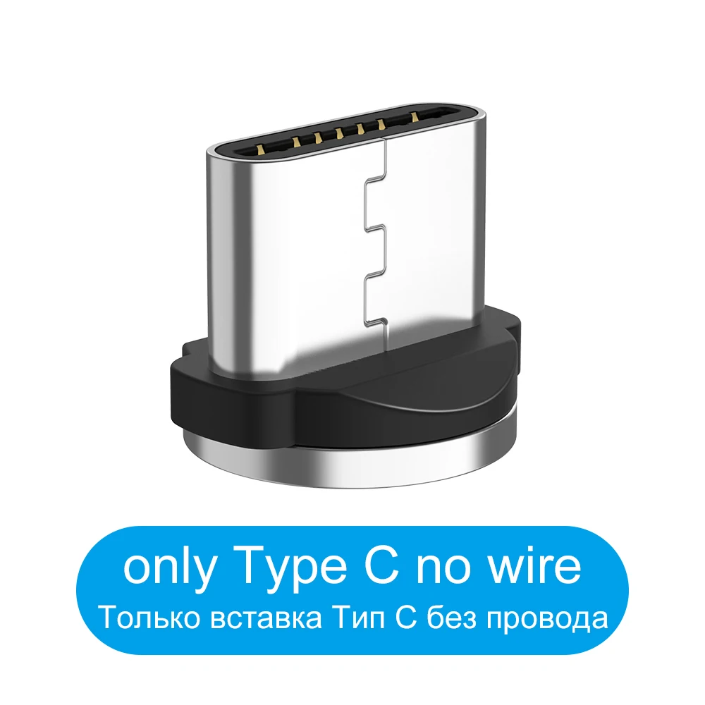 Type C Plug Магнитный usb-кабель RAXFLY для Xiaomi Redmi Note 7, 1 м, 2 м, магнитное зарядное устройство для iPhone X, 7, 8, кабель Micro USB type-C для samsung S10 - Цвет: Type C Plug