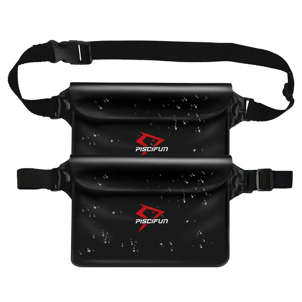 2PCs Piscifun Водонепроницаемая поясная сумка для телефона с карманом для водных видов спорта, рыбалки, плавания, каякинга, рафтинга, плавания, дайвинга - Цвет: 2PCs