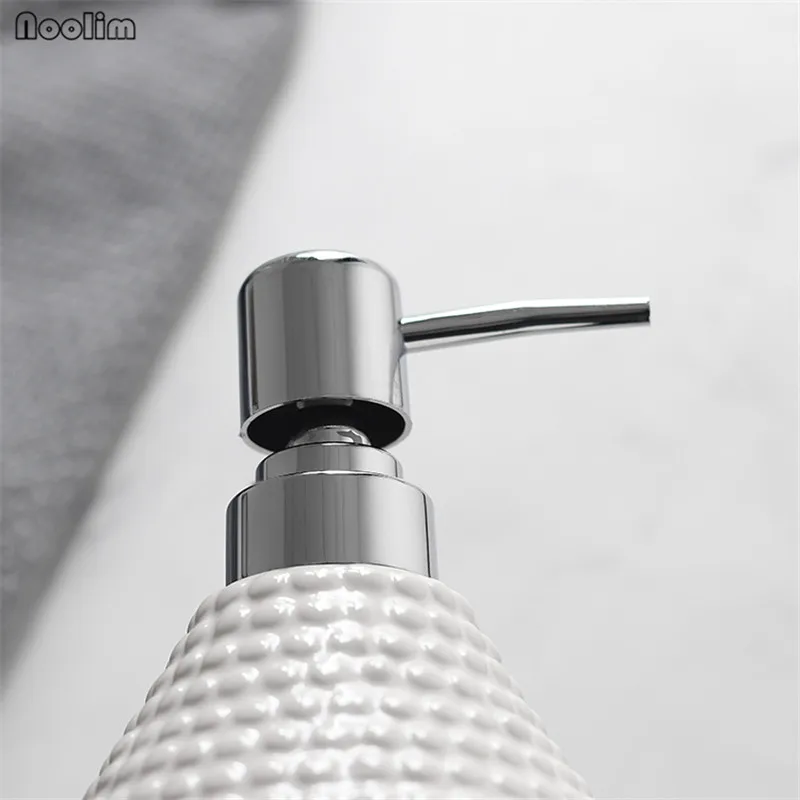NOOLIM Liquid Soap Dispensers Bathroom White Ceramic Emulsion Bottle Bath Accessories | Дом и сад