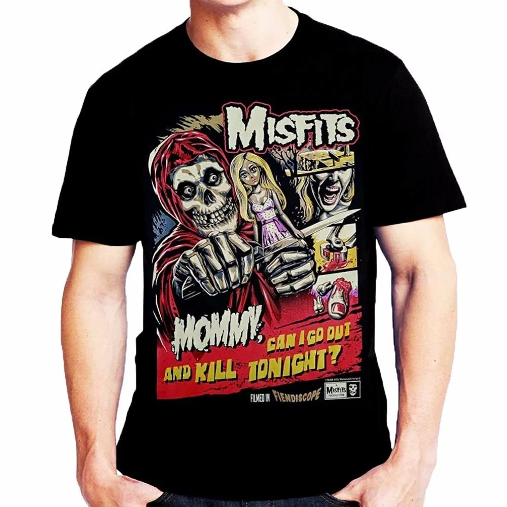 Модные хлопковые футболки Misfits fiendiscope убить Футболка короткий рукав Для мужчин